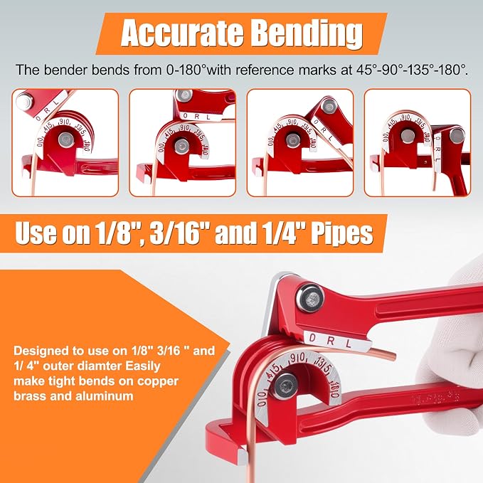 3/16" 1/4" Brake Line Repair Kit, Double & Single Brake Line Flaring Tool Kit + 2 Set 25ft 3/16" 1/4" Inch Brake Line with 100 Pcs Fittings(8 Unions Included) + Brake Line Bender