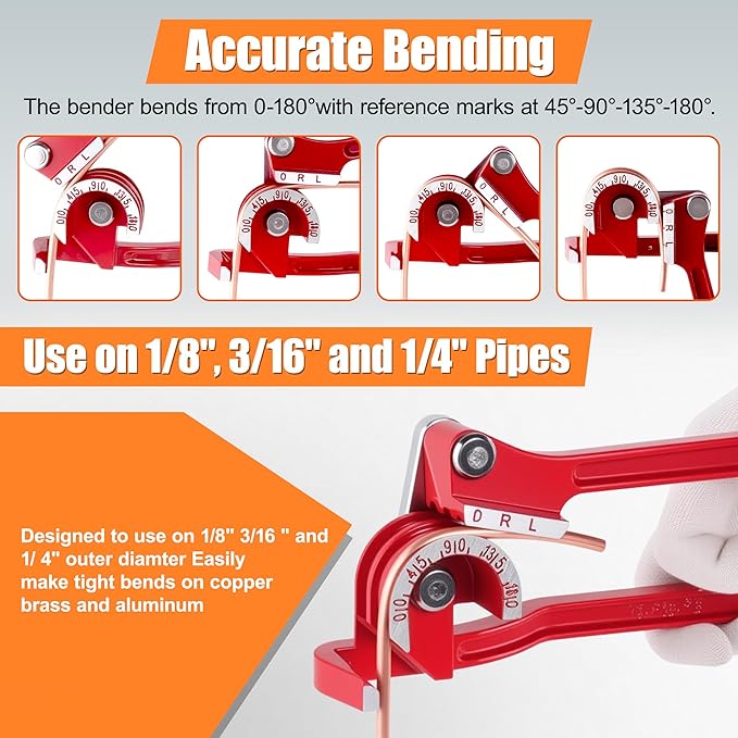 3/16" Brake Line Repair Kit, Double & Single Brake Line Flaring Tool Kit + 2 Set 25ft 3/16 Inch Brake Line with 100 Pcs Fittings(8 Unions Included) + Brake Line Bender