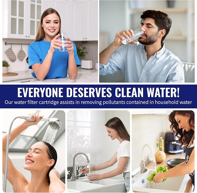 CFS – Grooved Water Filter Cartridges Compatible with AP110-NP Models – Remove Bad Taste & Odor – Whole House Replacement Water Filter Cartridge – 5 Micron – White (4 Pack)