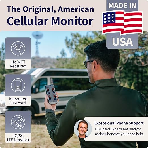 MarCELL RV Temperature Monitor for Pets Watch Bundle (Verizon) – Cellular Temperature Monitor, Humidity & Power Monitor for RV Pet Safety, RV Pet Monitor and Alarm