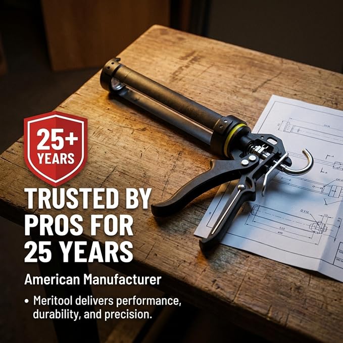 Heavy Duty Caulking Gun | 12:1 Manual Caulk Gun | 10oz Cartridges 300ml | No Drip Professional Calking for Painters, DIYers, Automotive, Contractors