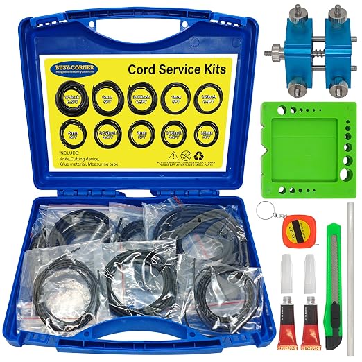 O-Ring Splicing Kit, 70A Durometer – Complete Cord Service Tool Set with Rubber Strips (1.5–6.99mm) – for O-Ring and Rubber Seal Repair