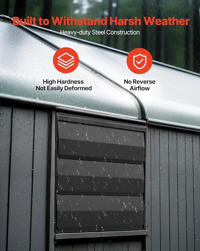 VEVOR 12 inch Exhaust Fan, Wall Mounted Attic Fan with Variable Speed, Temperature & Humidity Controller, 1500 CFM, Automatic Shutter