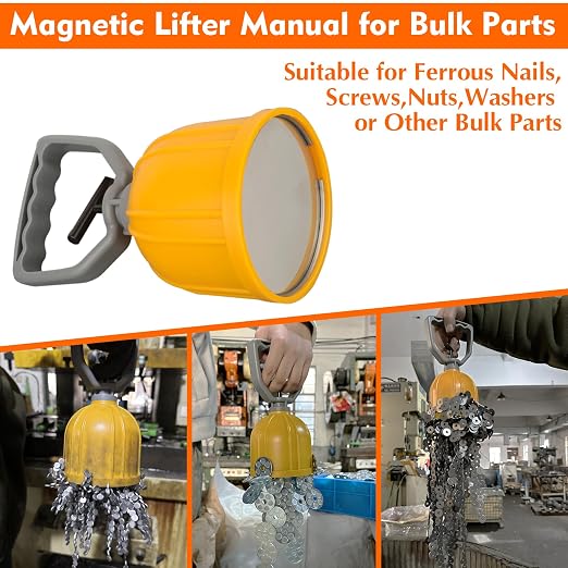 MUTUACTOR Strong Magnetic Bulk Parts Lifter,Quick Release Magnetic Pick-up Tool,Powerful Material Handling Magnet for Transferring and Picking Up Nails Screws Nuts and Small Metal Objects