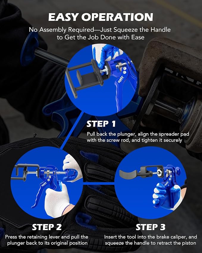 Orion Motor Tech Dual Piston Brake Caliper Compressor, Heavy Duty Brake Caliper Compression Tool for Brake Pad Replacement, Disc Brake Caliper Piston Compressor Tool for Most Cars & Trucks