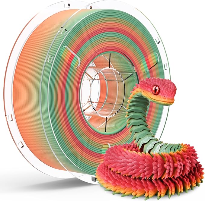 RAMBERY Matte Rainbow 3D Printing Filament Fast Color Change, Multi-Color PLA Filament for Most FDM 3D Printer, 1.75mm 1kg(2.2lbs), Matte Rainbow Jungle Color