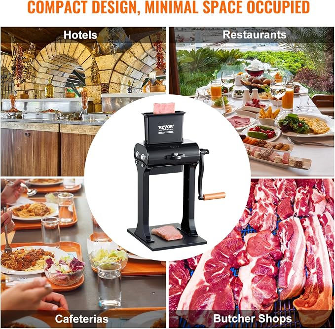 VEVOR Commercial Meat Tenderizer, Heavy Duty Stainless Steel Meat Tenderizer Machine, Quick and Easy Manual Operation Kitchen Tool, 5.8" Feed Port for Beef, Turkey, Chicken, Pork, Steak, and Fish