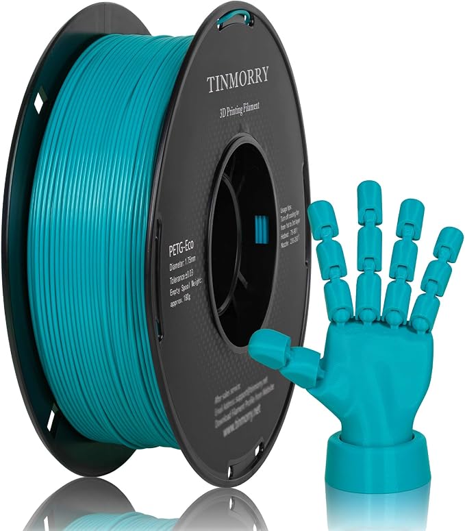 TINMORRY PETG Filament 1.75, Rapid PETG-Eco 3D Printer Filament, Compatible with Most FDM 3D Printers, 1 KG 1 Spool, Horizon Green