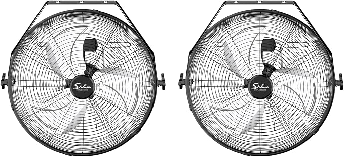 Simple Deluxe 20 Inch High Velocity 3 Speed, Black Wall-Mount Fan