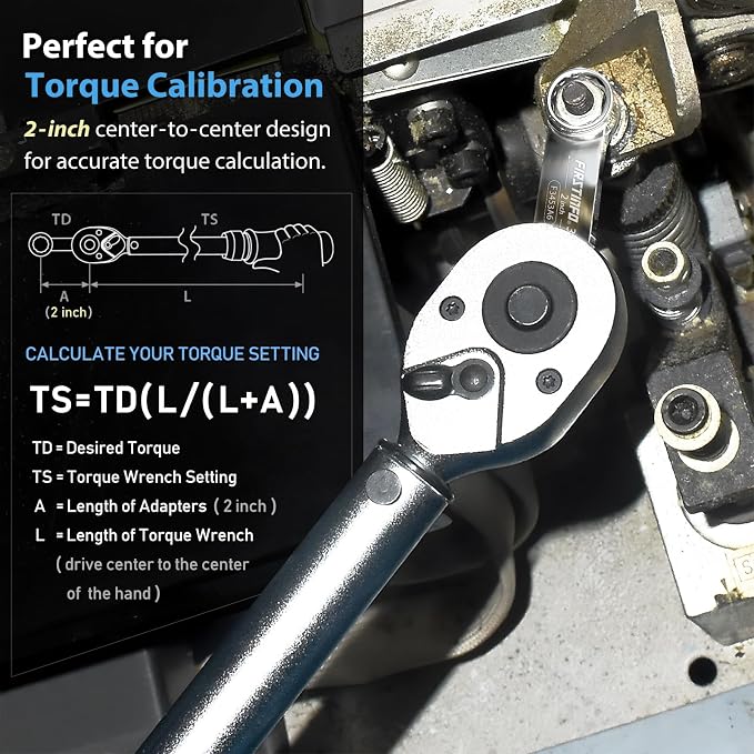 FIRSTINFO 8-Piece 3/8" Drive SAE 12-Point Box End Torque Adapter Set | 5/16-3/4 in sizes • 2 in center-to-center length • CR-V steel • Blow-mold case & tray • Made in Taiwan