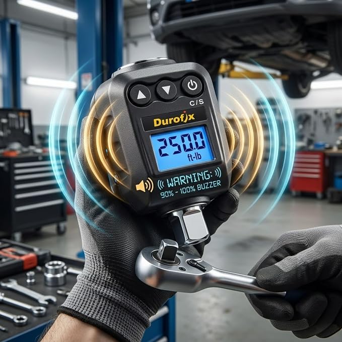 Durofix RM602-4A (25 to 250 ft-lbs.) Digital Torque Adapter with Buzzer and LED Flash Notification – ISO 6789 Standards with Certificate of Calibration