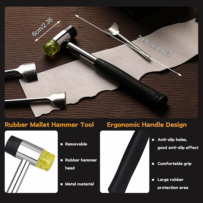 52 Shape Style Leather Hole Punch Tool for Belts, 14 Sizes Corner Punch, Half-Round Punch Set, End Punch, Punch Tool Set Hole Punch Cutter, Leather Punch Tool for Craft