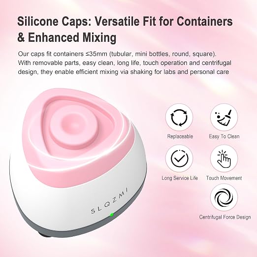 Mini Vortex Mixer, Nail Polish Shaker, Paint Shaker & Paint Mixer for Gel Polish, Acrylic Paints, Eyelash Adhesives, Tattoo Ink, Lab Vortex Mixer for Centrifuge Tubes and Test Tubes (Pink)