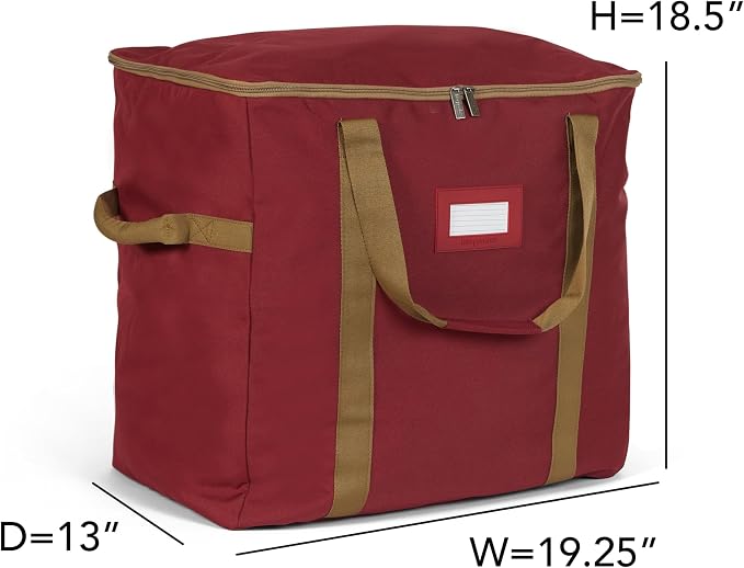 Covermates Keepsakes Treasurekeeper Storage Bag - Carrying Handles, ID Window - Holiday Storage, Red