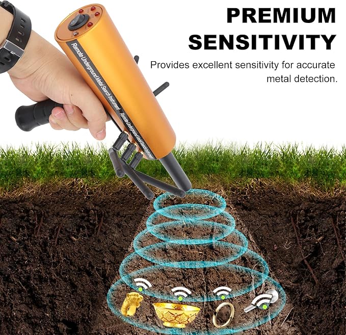 Gold Detector Underground, Ground Penetrating Metal Detector, Metal Pinpointer, 30m Depth 1200m Range 6 Antenna Accurate Finding Gold Detector