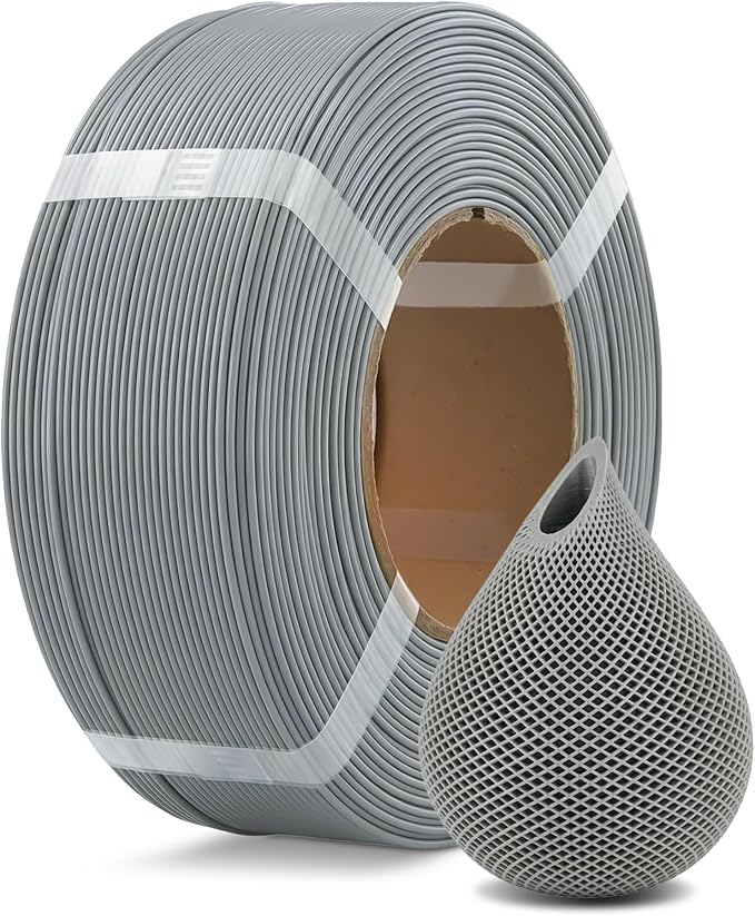 OVERTURE High Speed PLA Filament Refill 1.75mm, Rapid PLA Spoolless 3D Printing Filament, 1kg (2.2lb) Refilament for Bambu Lab, Accuracy +/- 0.02mm, Fit Most FDM Printers (Light Grey)