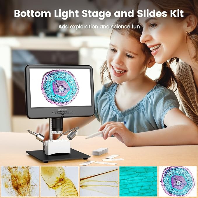JL210 10.1'' Digital Microscope for Adults + JOYALENS JL113 Handheld Portable Microscope for Kids