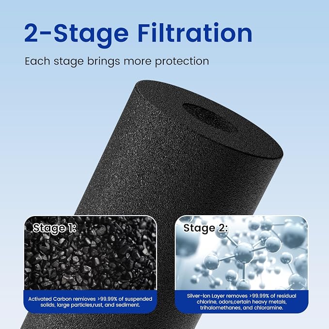 Purewell PF-2 Black 2-Stage Purification Elements, 2 Pack, K Series | Replacement Filter for ProOne® and Berlkey®, Compatible with ProOne® Big+ or Berlkey® Big+, Gravity Water Filter System