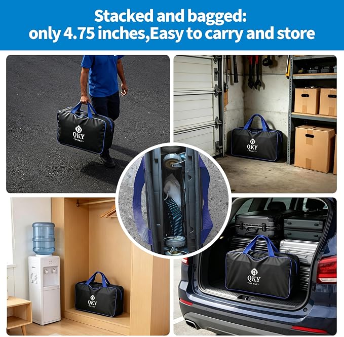 Furniture Dolly with Removable Pull Handle, Maximum Load 880LBS, Connectable Heavy Duty Moving Dolly Cart, 4 Wheel Flat Dolly with 2.5in 360° Rotatable Rubber Wheels for Home Garage Black 2Pack