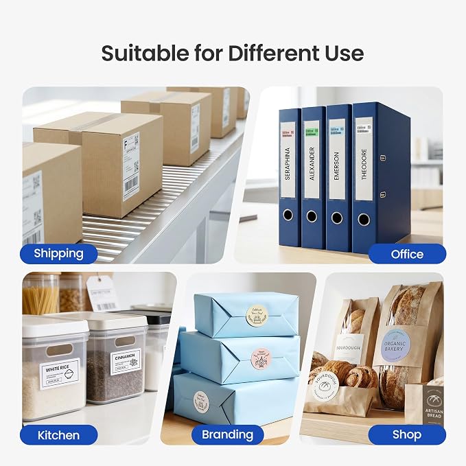 Bluetooth Thermal Shipping Label Printer, 4x6 Portable Thermal Label Printer for Small Bussiness, Compatible with iPhone, Android, Windows & Mac, Widely Used for USPS UPS Amazon Shopify Etsy