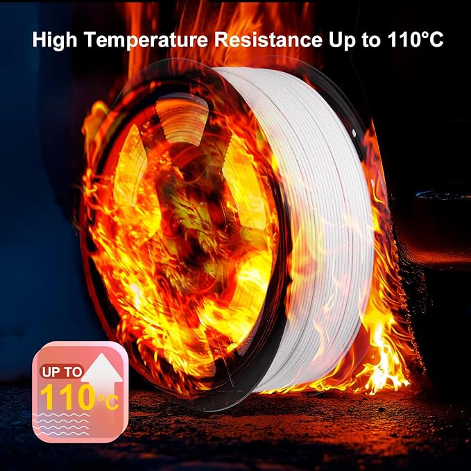IEMAI Glass Fiber ASA Filament 1.75mm Matte White 1kg, ASA-GF 3D Printer Filament with UV & Weather Resistant, Dimensional Stability & Low Warpage for Outdoor Functional Parts