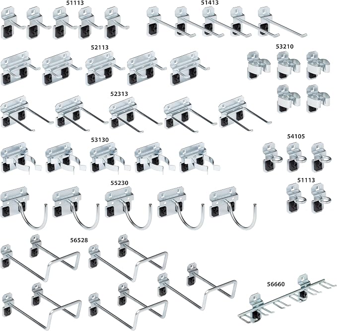 Triton Products LockHook Steel Pegboard Hook Assortment Kit - 46 Piece