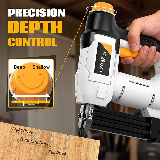 20V Nail Gun Battery Powered, 18 GA 2-in-1 Cordless Brad Nailer Stapler with 2.0Ah Battery, 800 Nails(Up to 1-1/4") and 200 Staples, Electric Nail Gun for Upholstery, Woodworking & Home Improvement