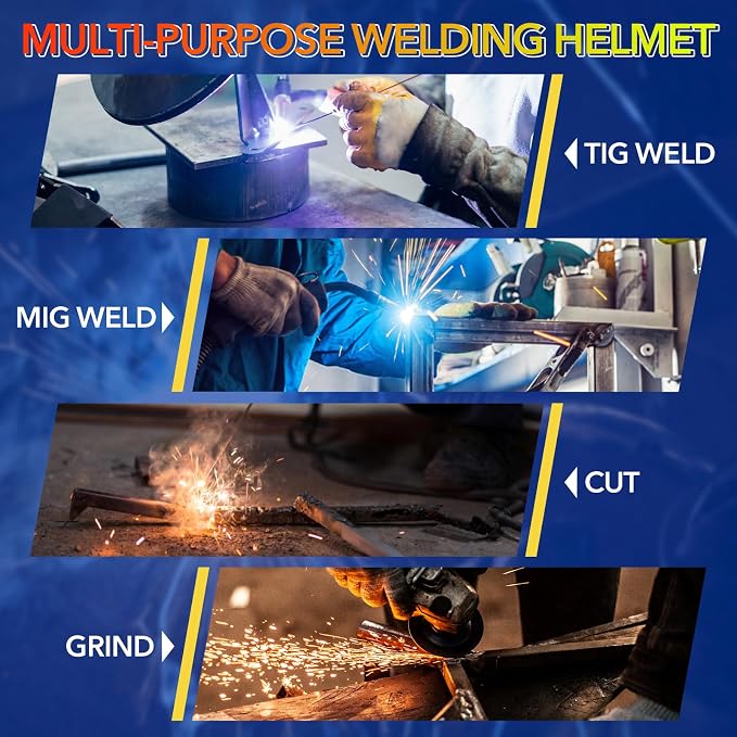 TRQWH Auto Darkening Welding Helmet Large Viewing True Color Solar Powered Welding Hood & Welding Backpack for Men Waterproof Reinforced Bottom Large Capacity