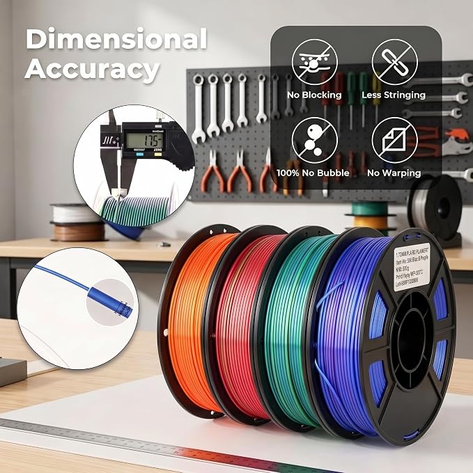 3D Printer Filament 1.75mm Filajoy3D 3D Printing Filament 250g*4 Dimensional Accuracy +/- 0.02mm for Most FDM 3D Printers