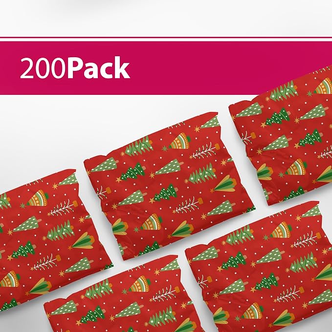 6x9 Poly Mailers – Christmas Tree – Waterproof, Tear-Resistant Shipping Bags with Adhesive Seal – 200 Pack – Package Mint