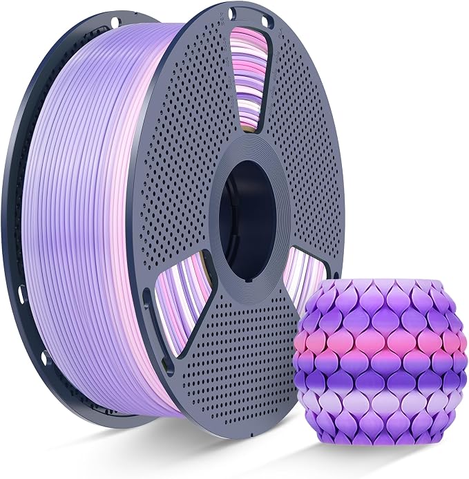 SUNLU Rainbow PLA Filament 1.75mm, Multicolor Gradient 3D Printer Filament, Neatly Wound 3D Printing Filament, Dimensional Accuracy +/-0.02mm, 1KG Spool(2.2 lbs), Rainbow PLA 03