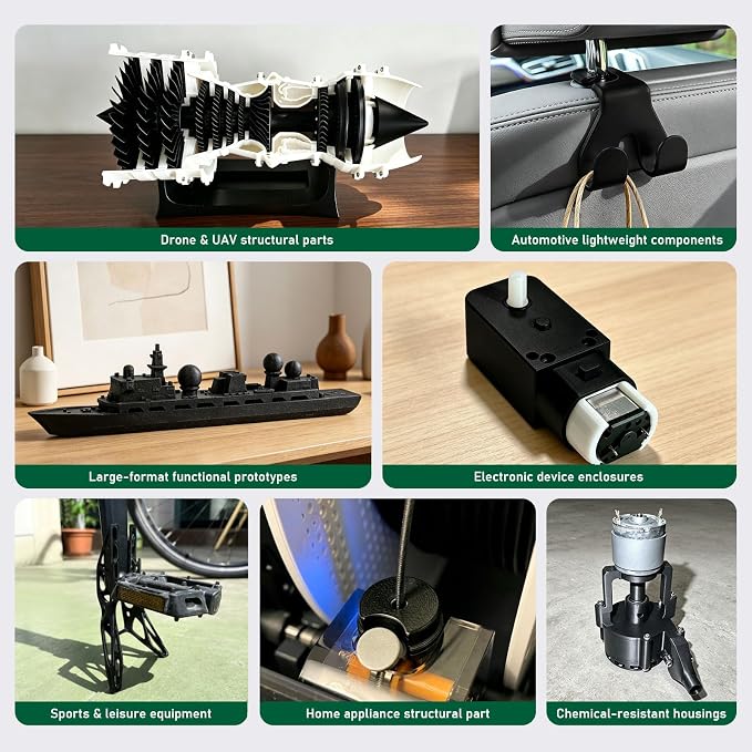 YOUSU Carbon Fiber Polypropylene 3D Printer Filament, PP-CF Filament 1.75mm, No Warping & Moisture Free 3D Printer Filament for 3D Printer, Black,700g.