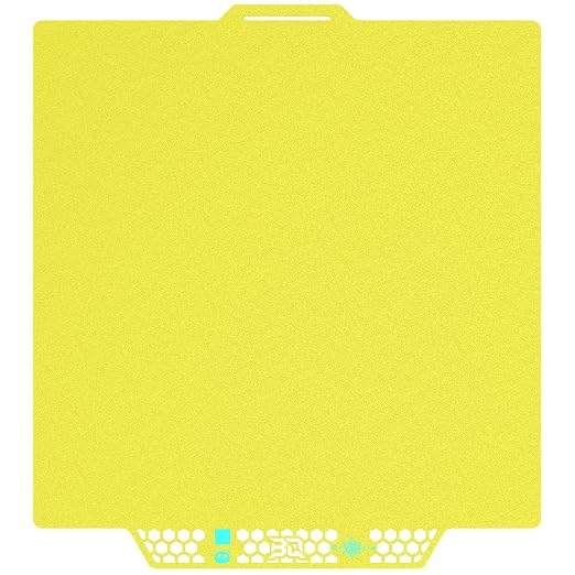 BIQU CryoGrip Pro Glacier Build Plate for Bambu-Lab X2D P2S P1S P1P X1C X1E A1 3D Printers, Firm Adhesion, Double-Sided Spring Steel Sheet, Fine Texture, 257x257mm, Yellow