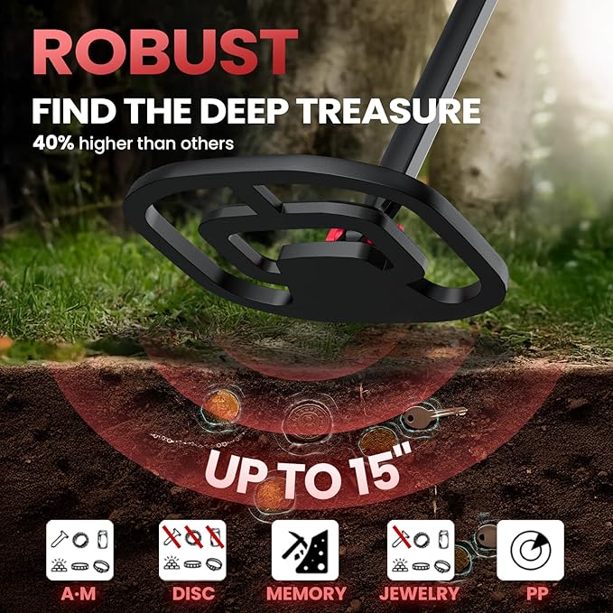 PANCKY High Accuracy Metal Detector for Adults – Collapsible, Lightweight & IP68 Waterproof Search Coil with 10.55” Large Coil, 5 Modes & Backlit LCD, Gold & Relic Detector Kit