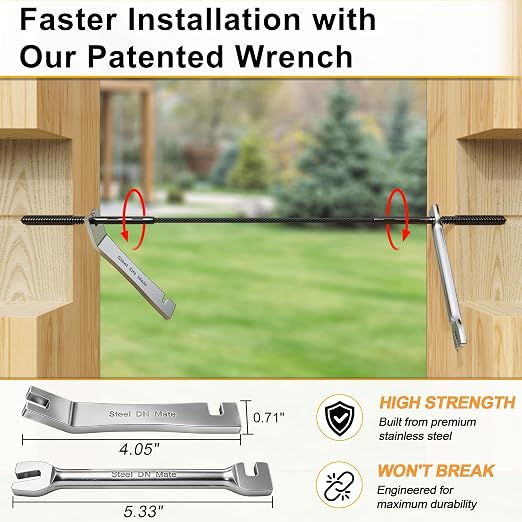 Steel DN Mate 100 Pack Black T316 Stainless Steel Left&Right Handed Thread Swage Lag Screws for Wood Post of 1/8" Black Cable Railing Kit, Deck Stair Railing, DIY Baluster kit, Wrench Included DM45