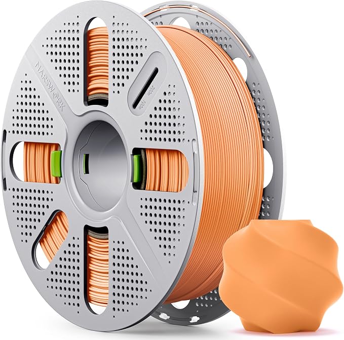 Matte PLA Filament with Quick-Swap Reusable Spool 1kg (2.2lbs), 1.75mm 3D Printing Filament, Compatible with Bambu Lab 3D Printers – Orange