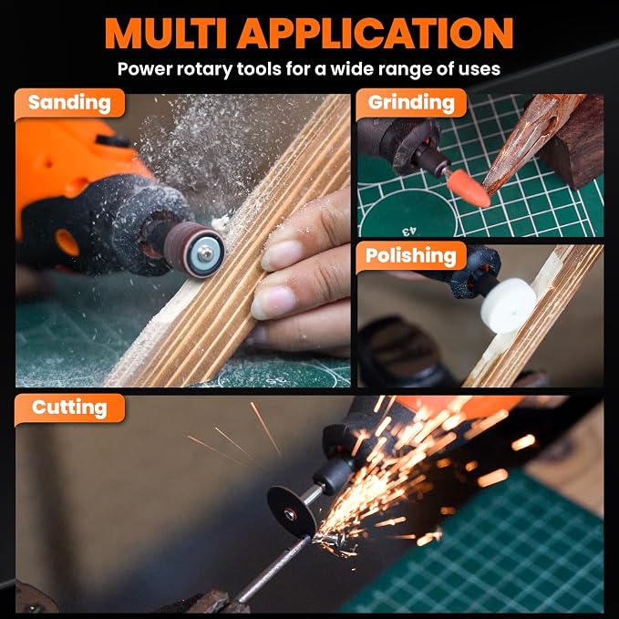 HARDELL 12V Cordless Rotary Tool,35000RPM Digital Display Power Rotary Tool | High Power 8000-35000RPM,6 Speeds,80 Accessories,Larger Long-Lasting Fast-Charging Battery,for Sand/Grind/Carve/Polish/Cut