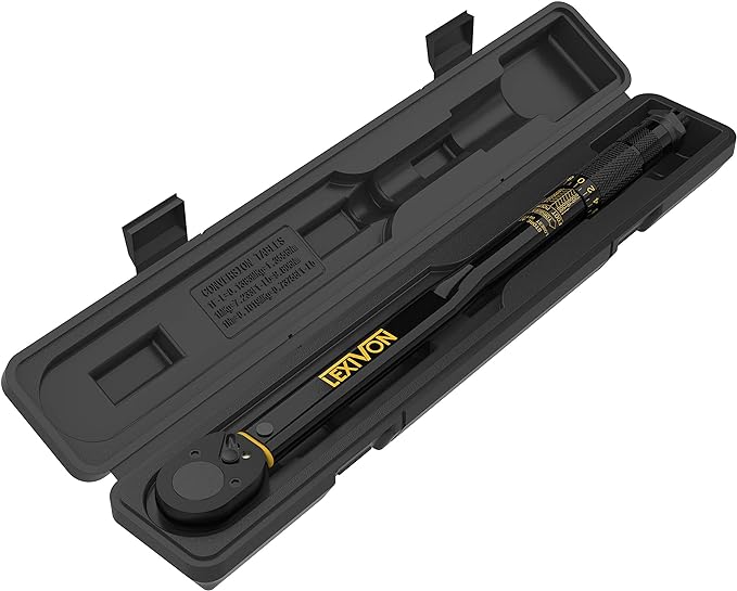 LEXIVON Torque Wrench 1/2-Inch Drive Click 10~150 Ft-Lb/13.6~203.5 Nm (LX-183)