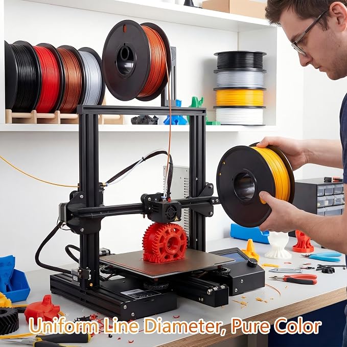 Pangda 3D Printer Filament Pla Bundle 1.75mm Multicolor, ±0.02mm Dimensional Accuracy, 3D Printing Filament for DIY Projects, Holiday Crafts(1.5 kg,Classic Color)