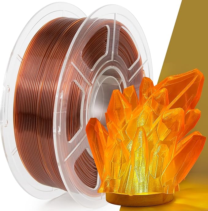 IEMAI Clear PLA Filament 1.75mm Brown 1kg, Glossy Transparent Finish 3D Printer Filament Up to 600mm/s High Speed Printing for Lampshades, Home Décor & Creative DIY