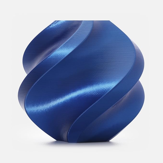 Bambu Lab PLA Silk+ Filament 1.75mm 1kg Spool - PLA 3D Printer Filament, Smooth Finish, Low Warp, Easy to Print, Compatible with Bambu Lab & Most FDM 3D Printers - Blue (13604) - Spool