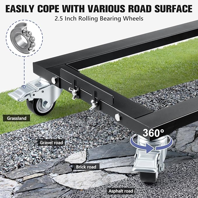 KEDSUM Industrial Mover Dolly 1800LBS × 2Pack, Sturdy Steel Frame Heavy Duty Appliance Dolly, 24 in. x 16 in for Building Material Handling & Moving Heavy Furniture with Ease