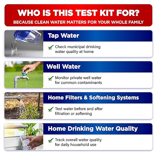 Bestprod All-New 21 in 1 Drinking Water Testing Kit Strips, Home Tap and Well Water Test Kit for Hardness, Lead, Iron, Copper, Chlorine, Fluoride