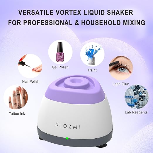 Mini Vortex Mixer, Nail Polish Shaker, Paint Shaker & Paint Mixer for Gel Polish, Acrylic Paints, Eyelash Adhesives, Tattoo Ink, Lab Vortex Mixer for Centrifuge Tubes and Test Tubes (Purple)