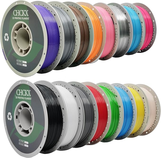 PETG 3D Printer Filament Bundle, 16Rolls,Dimensional Accuracy +/- 0.03 mm, 1kg Spool(2.2lbs), 1.75 mm Fit for Most 3D Printers,16-Multicolor Assortment