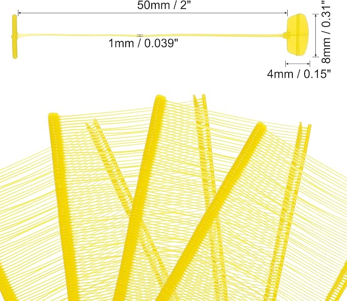 uxcell 5000pcs 2 Inch(50mm) Micro Tagging Gun Fasteners, Tag Pins Clothing Tagging Barbs Attachments Plastic Garment Price Tag Barb for Clothes, Yellow