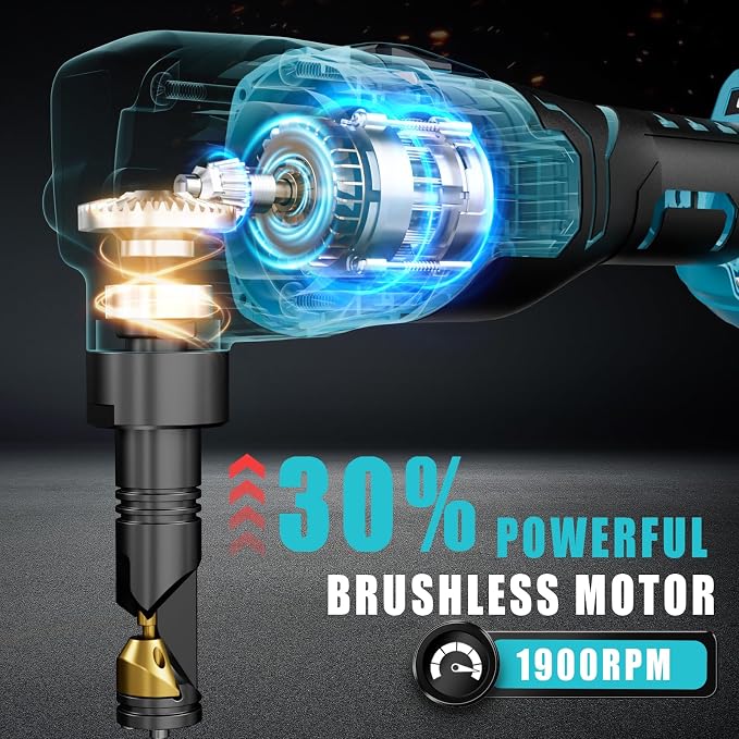 MtiolHig Cordless Metal Nibbler Compatible with Makita 18V Battery, 18-Gauge Electric Nibbler with Assist Handle & 2 Blades, 1900RPM Brushless Metal Cutter for Stainless Steel(Tool Only)