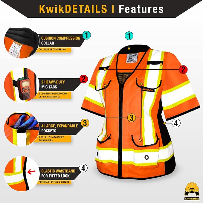 KwikSafety - Charlotte, NC - GODMOTHER (LOOSE FIT) Class 2 & Class 3 Safety Vest for Women [TABLET POCKET] ANSI OSHA