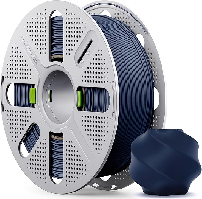 Matte Dark Blue PLA Filament with Quick-Swap Reusable Spool 1kg (2.2lbs), 1.75mm 3D Printing Filament, Compatible with Bambu Lab 3D Printers