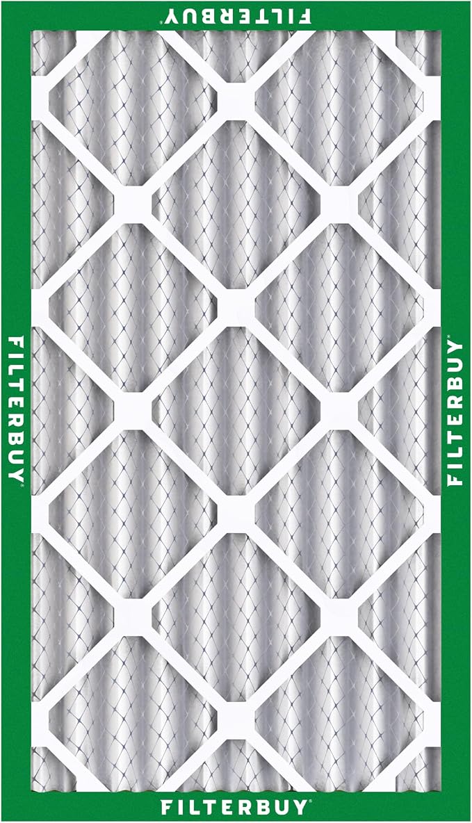 Filterbuy 12x24x4 Air Filter MERV 8 Essential Dust & Allergy Defense (2-Pack), Electrostatic Pleated HVAC AC Furnace Filters Replacement, Made in USA (Actual Size: 11.50 x 23.38 x 3.63)